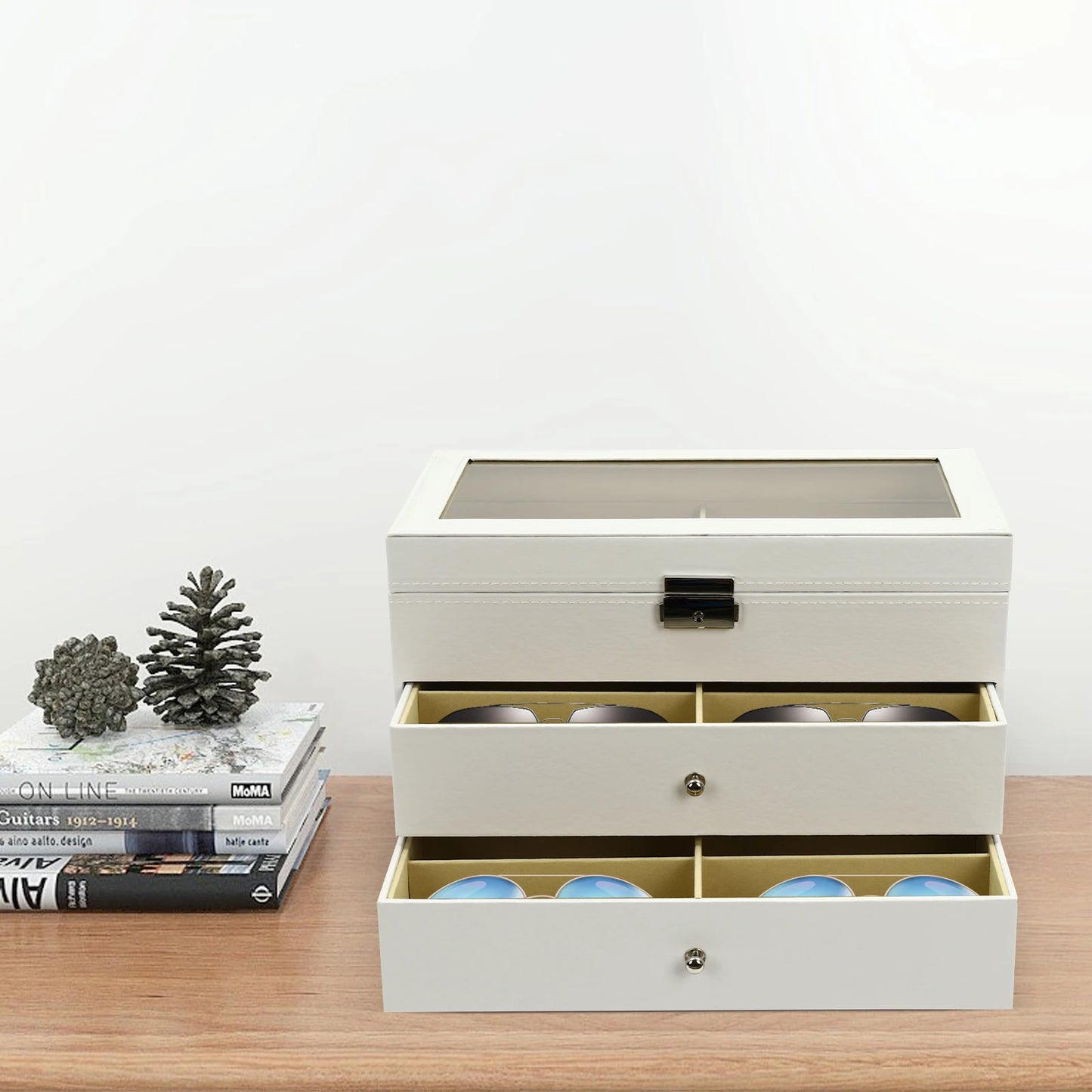 Sichuan 18 Slot Sunglasses Organizer Display Drawer Lock