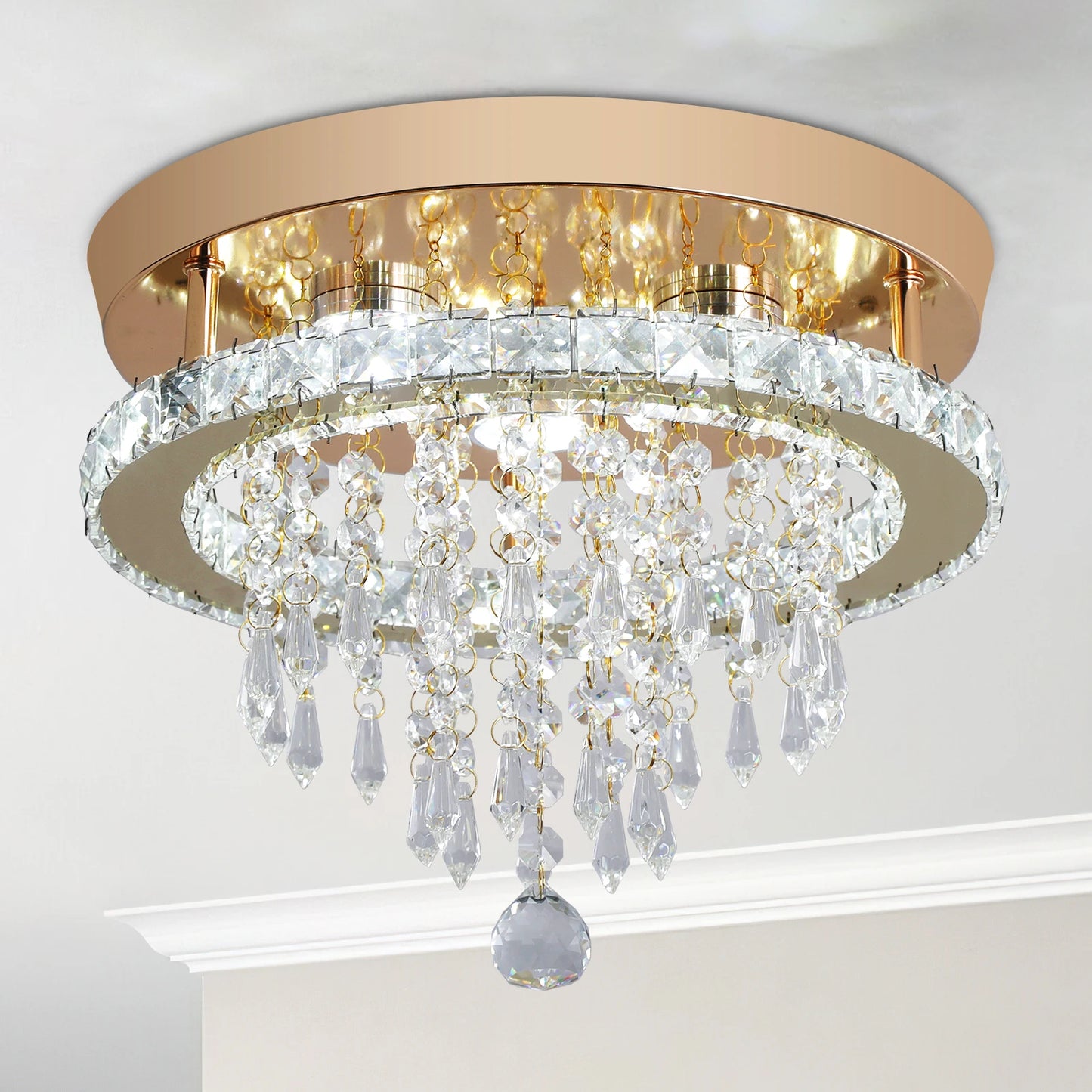 VETRULUS Luxury Crystal Chandelier Lustre Design Gold Modern Led Ceiling Light  Living Room Bedroom Hanging Lamp LightingFixture