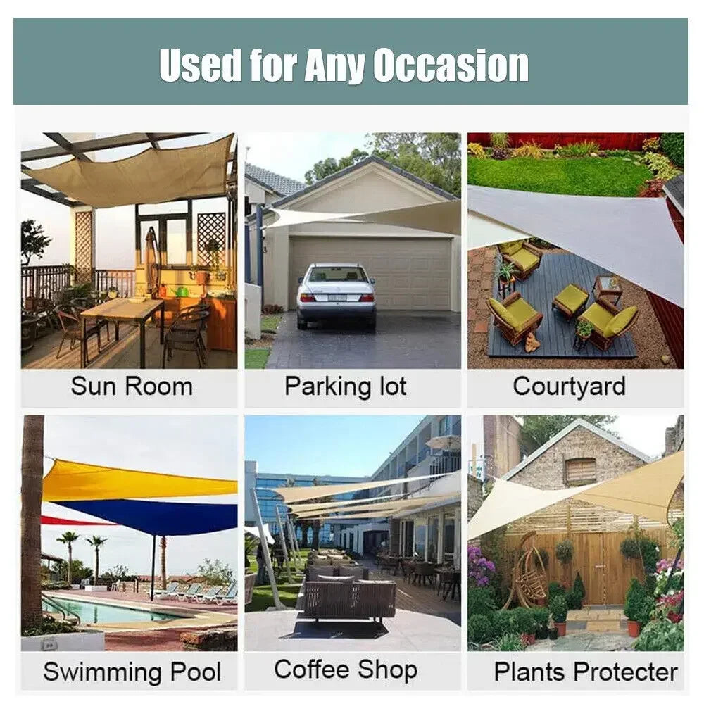 Waterproof Sun Shelter Shade Sail Outdoor Patio Canopy