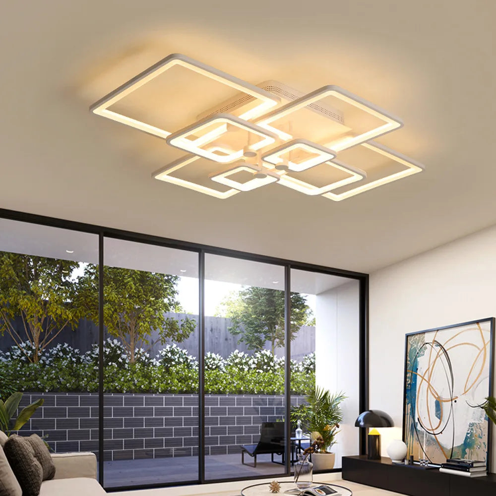 Bymaocar Modern 8 Heads LED Ceiling Light with Remote