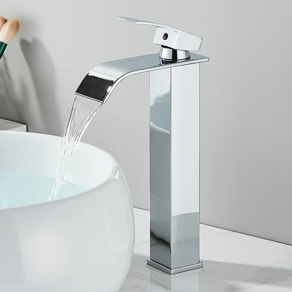 Rozin Basin Faucet Deck Mounted Single Lever Waterfall