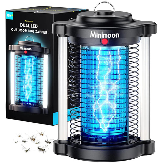 Minimoon Outdoor Bug Zapper with Dual LED Lights and 4200V
