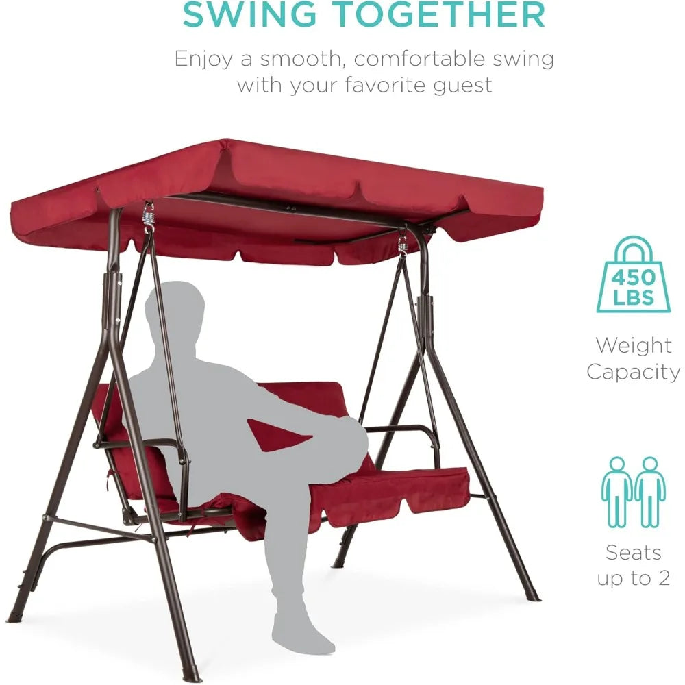 Frame Outdoor Patio Swing Chair Alloy Steel Glider Bench