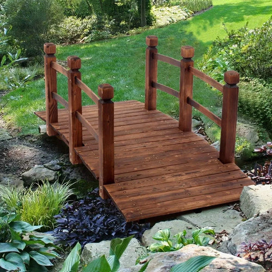 Feature Garden Arch Bridge Wooden Footbridge For Backyards