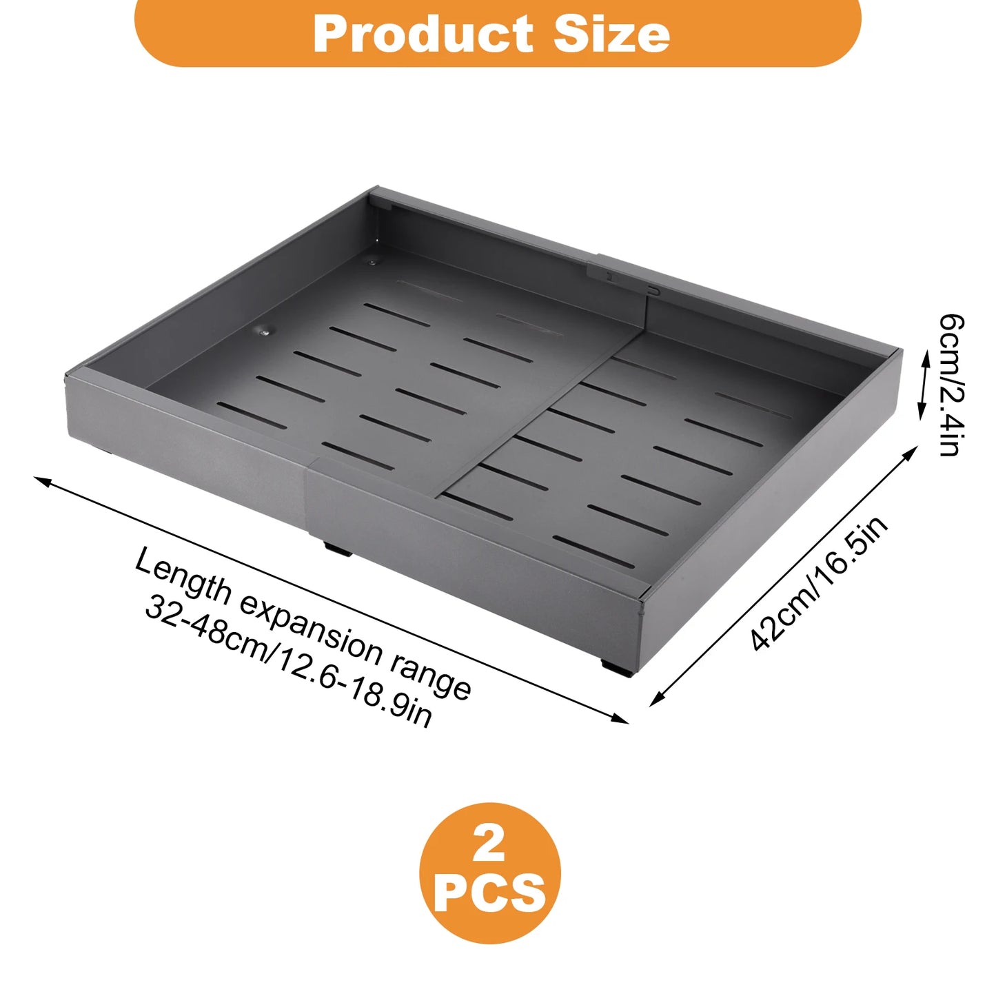 Hign-Concerned Pull Out Cabinet Organizer 2 Pack Expandable