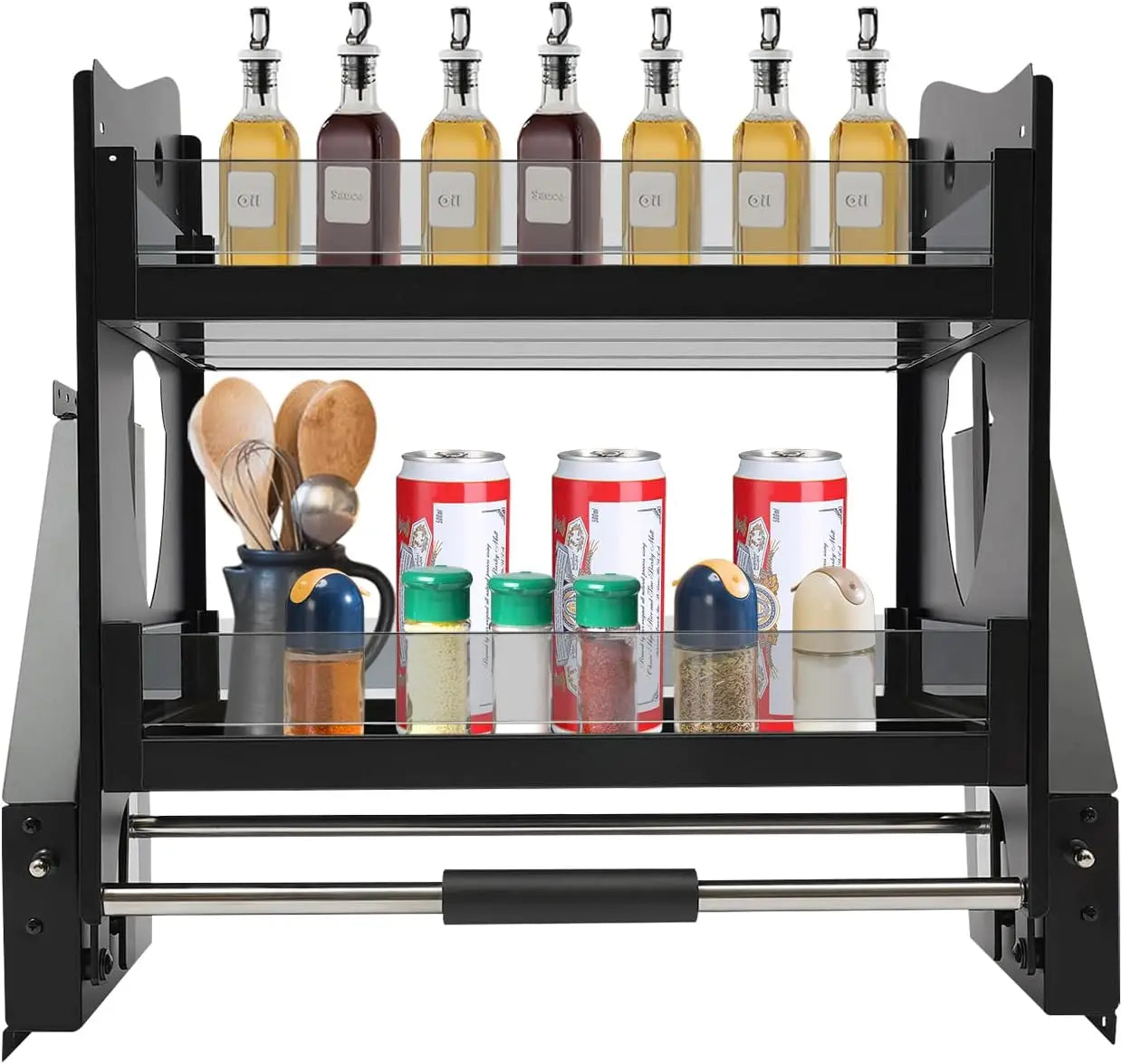 Pull Down Cabinet Organizer 2 Tier Heavy Duty Spice Rack
