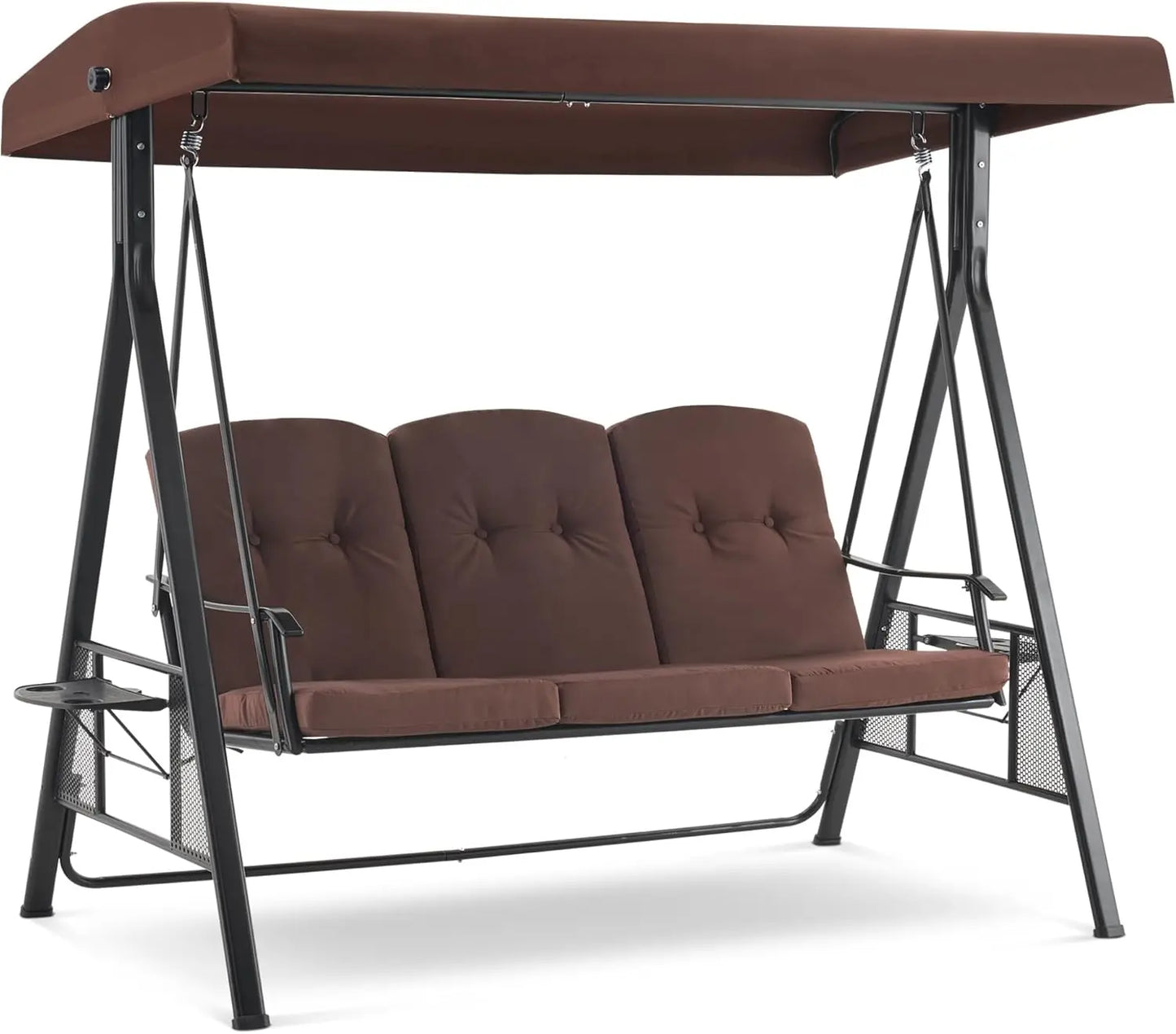 Angduo Patio Swing MCombo 3 Seat With Adjustable Canopy