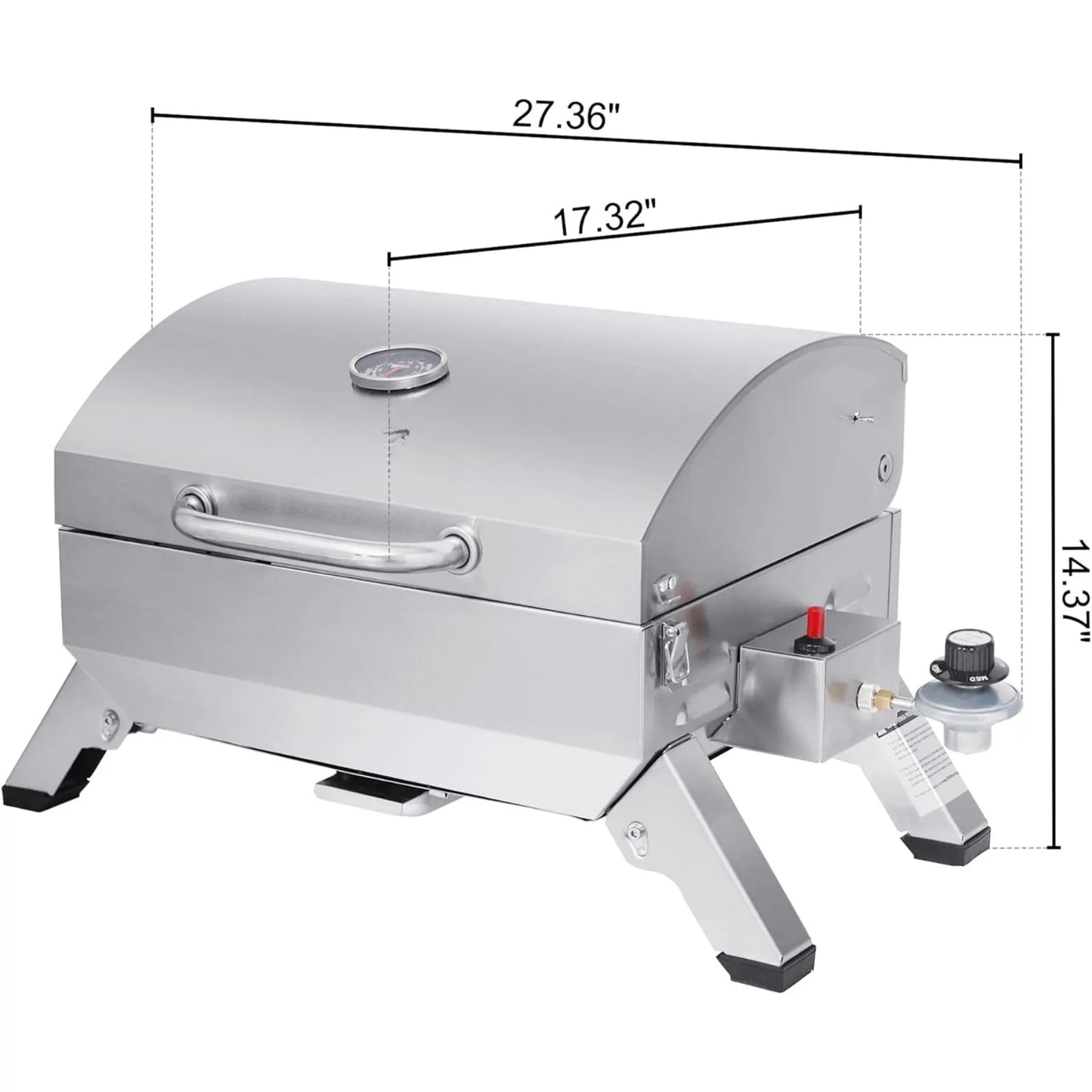 Stainless Steel Portable Gas Grill for Camping and Tailgating