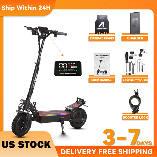 Arwibon Q30 Adult Electric Scooter 2500W 30MPH Off-Road