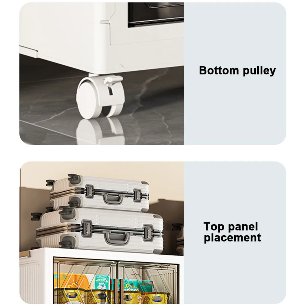 Alloet 4 Tier Stackable Storage Bins With Lids Doors Wheels