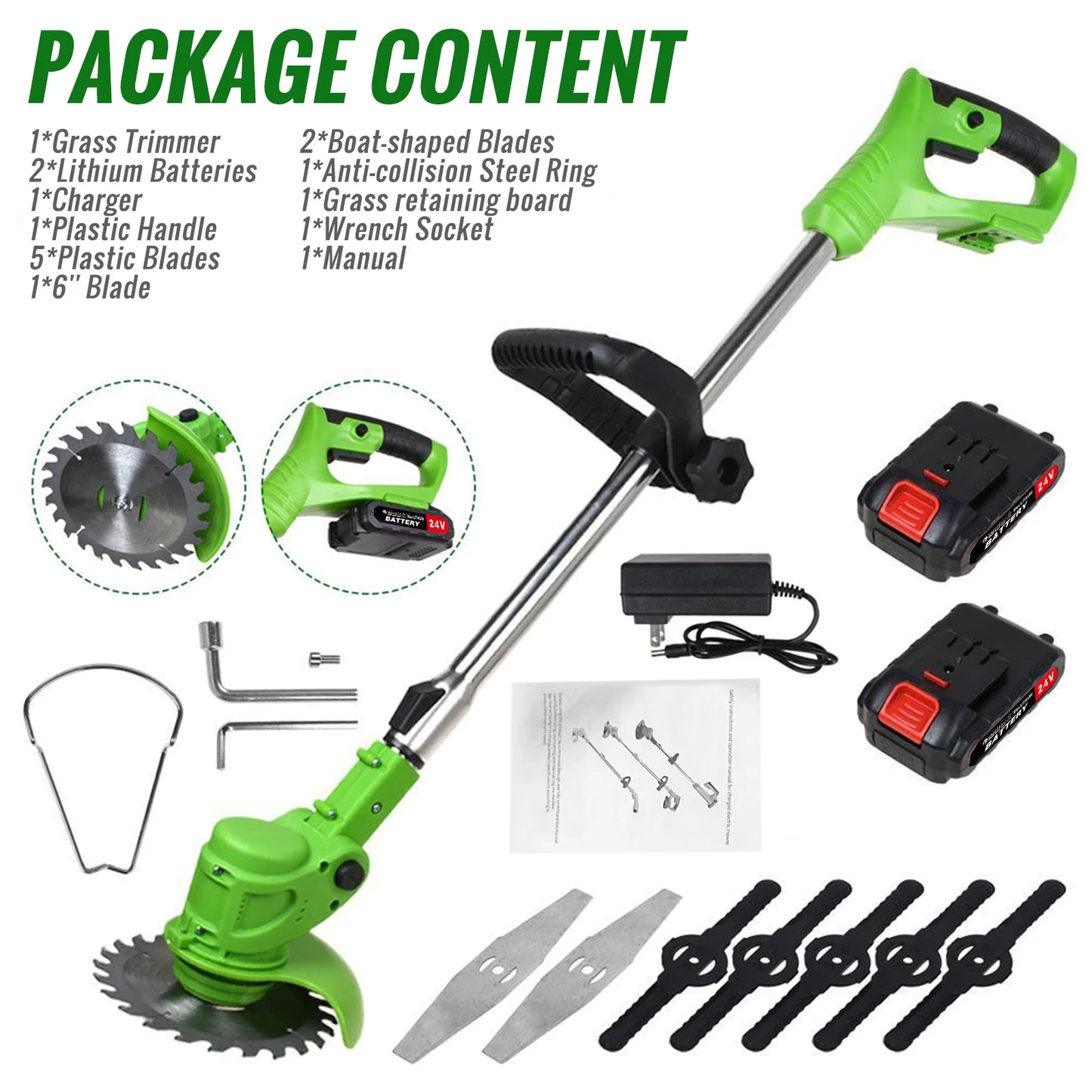 Brushless Weed Trimmer Cordless String Cutter 2 in 1