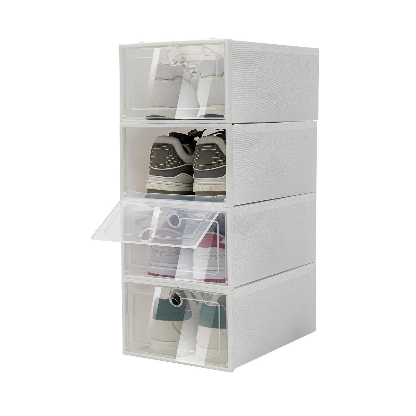 Stackable Shoe Storage Boxes 24 Pack Clear Organizer