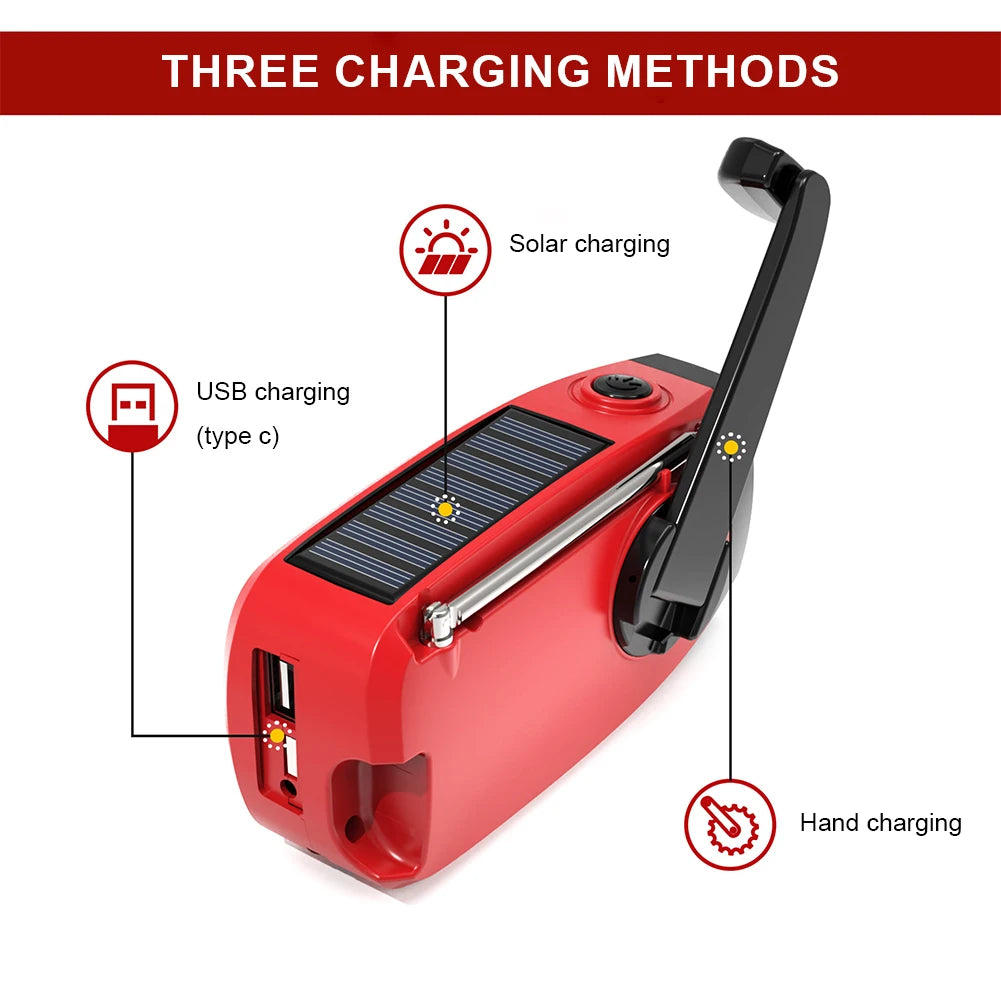 Multifunctional Solar Hand Crank Emergency Weather Radio