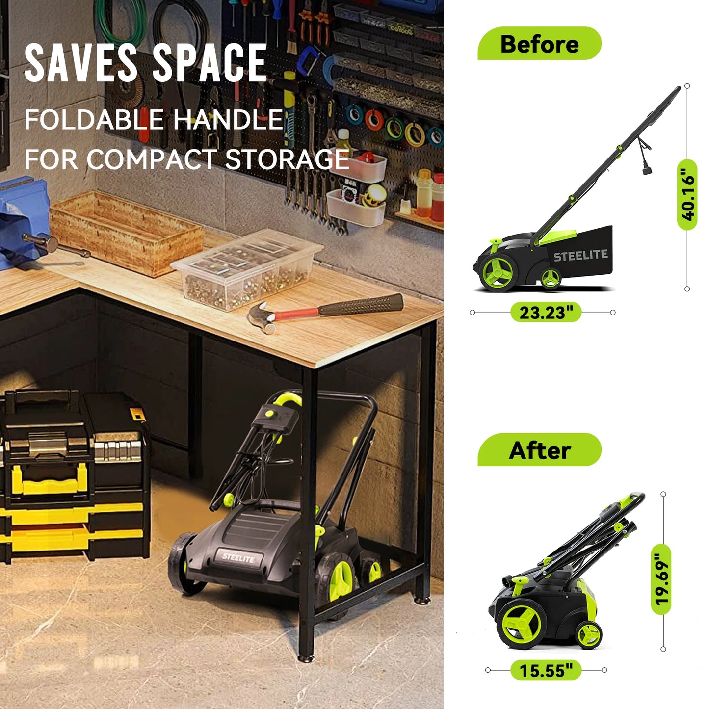 Deli 2In1 Electric Dethatcher Scarifier for Lawns 12 Amp