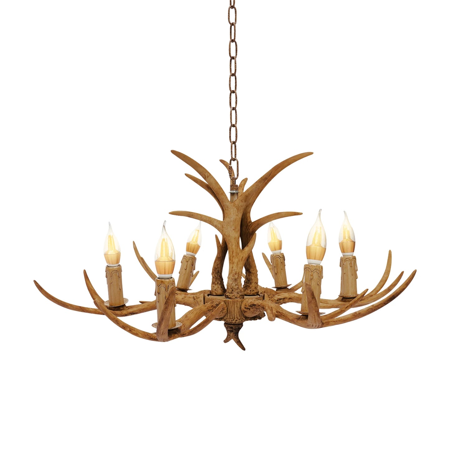 Retro Antler Chandelier Light Deer Horn Pendant Lamp
