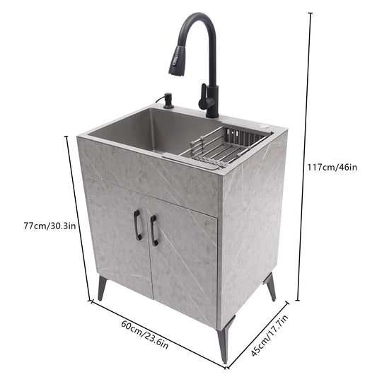 Kitchen Sink Cabinet for Laundry and Utility Room 60x45cm