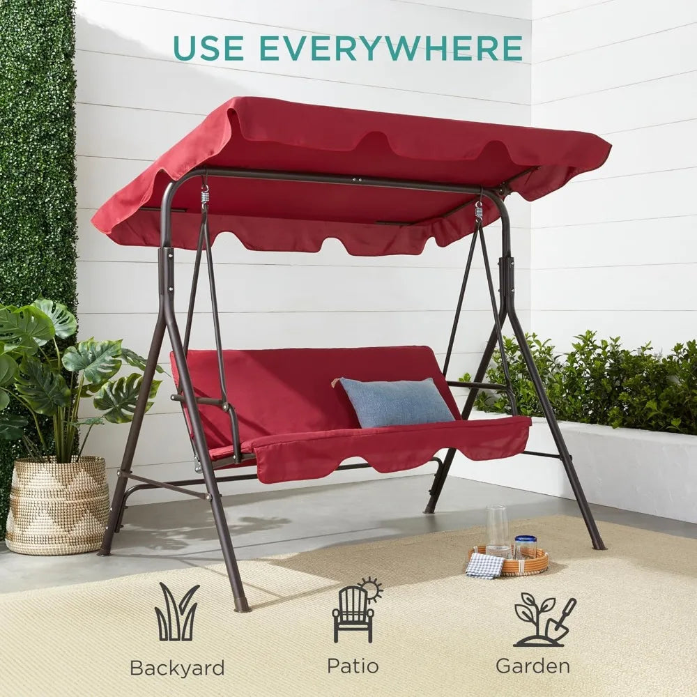 Frame Outdoor Patio Swing Chair Alloy Steel Glider Bench