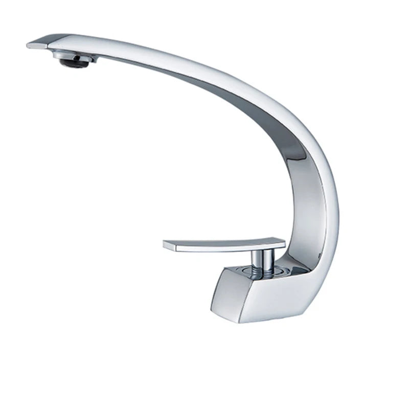 Black Chrome Bathroom Basin Faucet Deck Mount Mixer