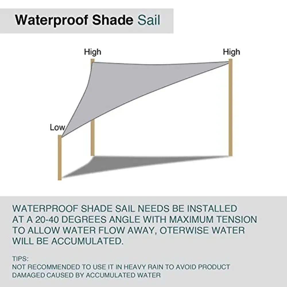 Waterproof Equilateral Triangle Sun Shade Sail Canopy UV Blockage Patio Pergola Garden Red Durable Polyester Fabric Easy