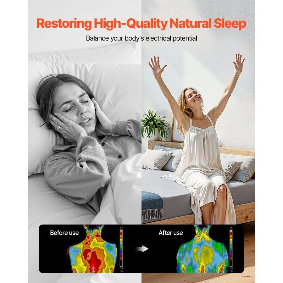 Grounding Sheets Queen Size 90 Cn + 10 Silver Fiber Earthing Fitted Sheets