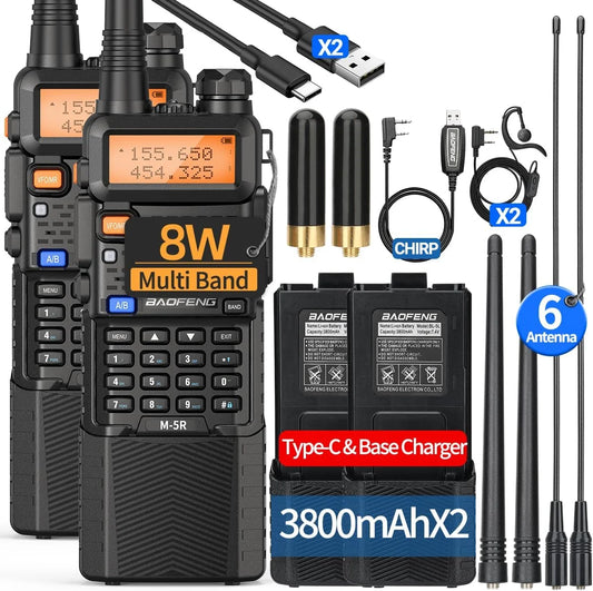 BAOFENG M-5R Walkie Talkie 8W Long Range Dual Band Radio