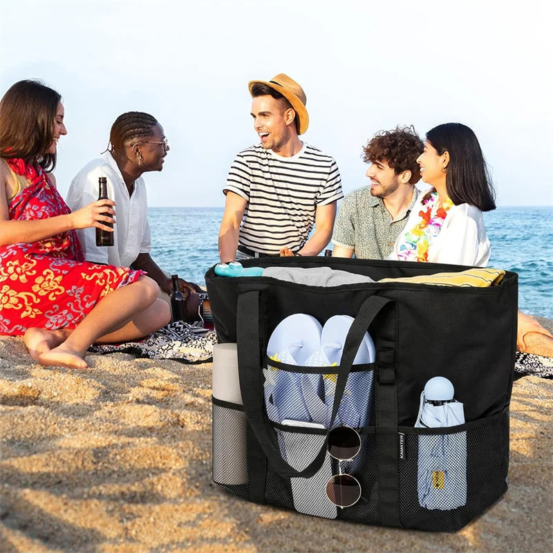 Mesh Beach Bag Waterproof Sandproof Large Tote For Women