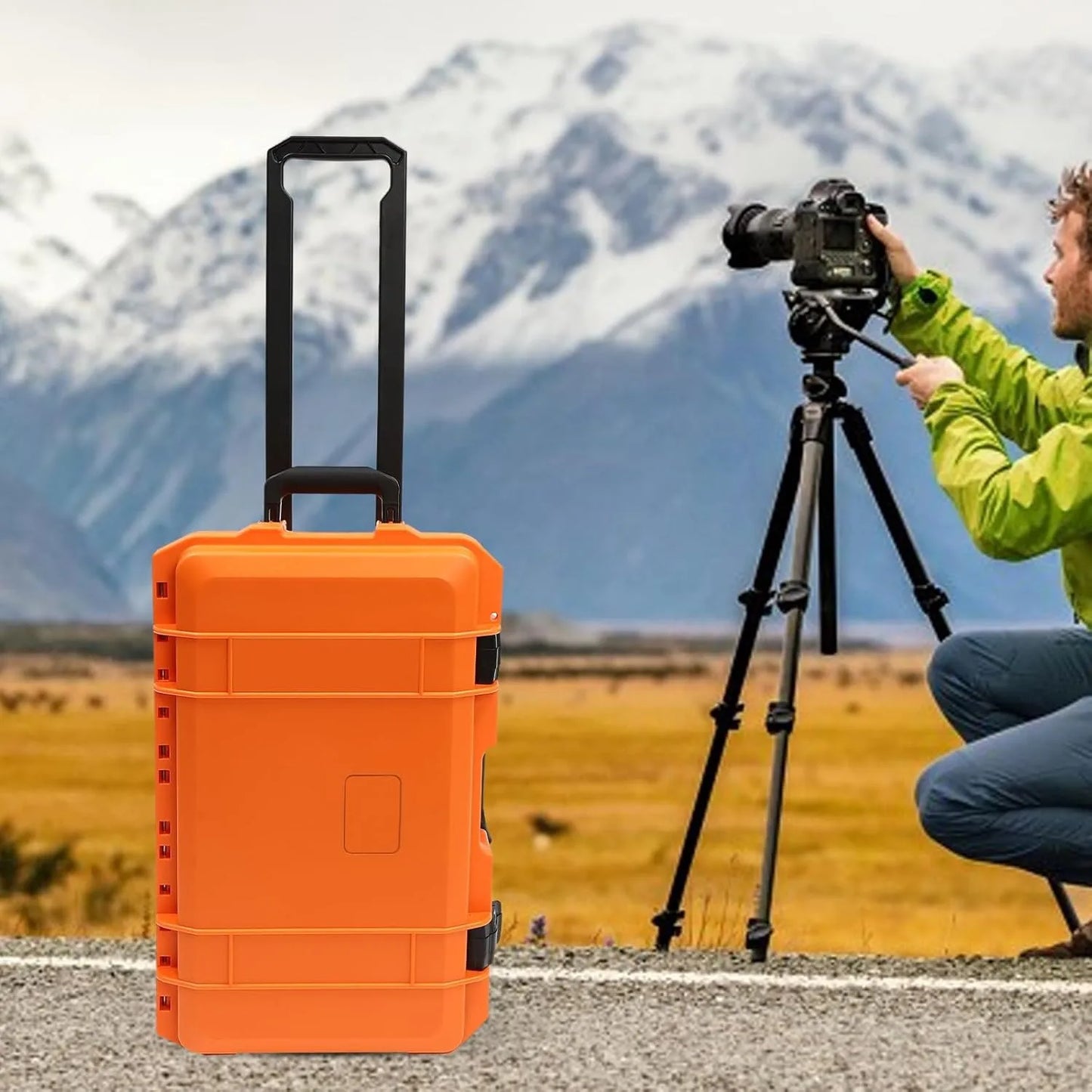 Bymaocar Waterproof Hard Case With Wheels For Cameras