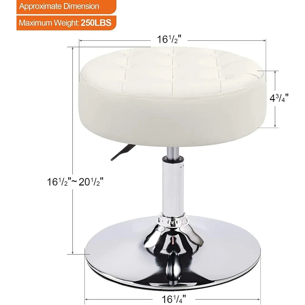RBXC Mid Century Tufted Swivel Vanity Stool For Bedroom