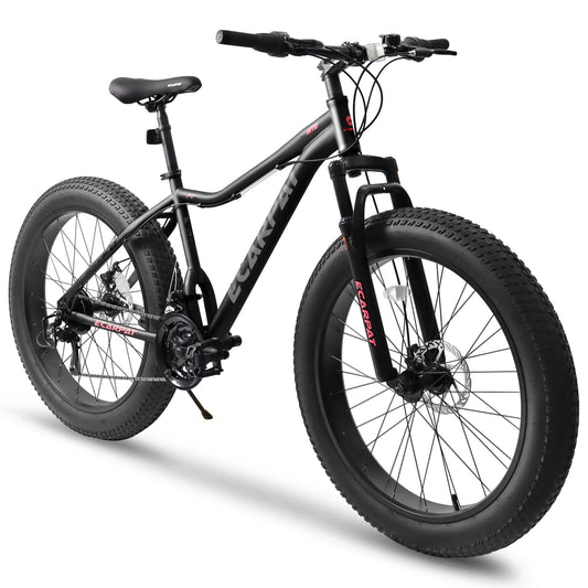 Ecarpat 26 Inch Mountain Bike with Fat Tires and 21 Speeds