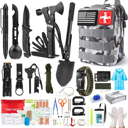 Complete 222 Piece Survival Kit for Outdoor Adventures