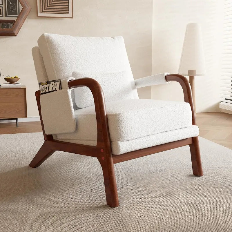 Mid Century Modern Upholstered Lounge Arm Chair