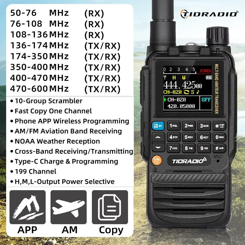 TIDRADIO H3 Walkie Talkies Long Range Wireless Set