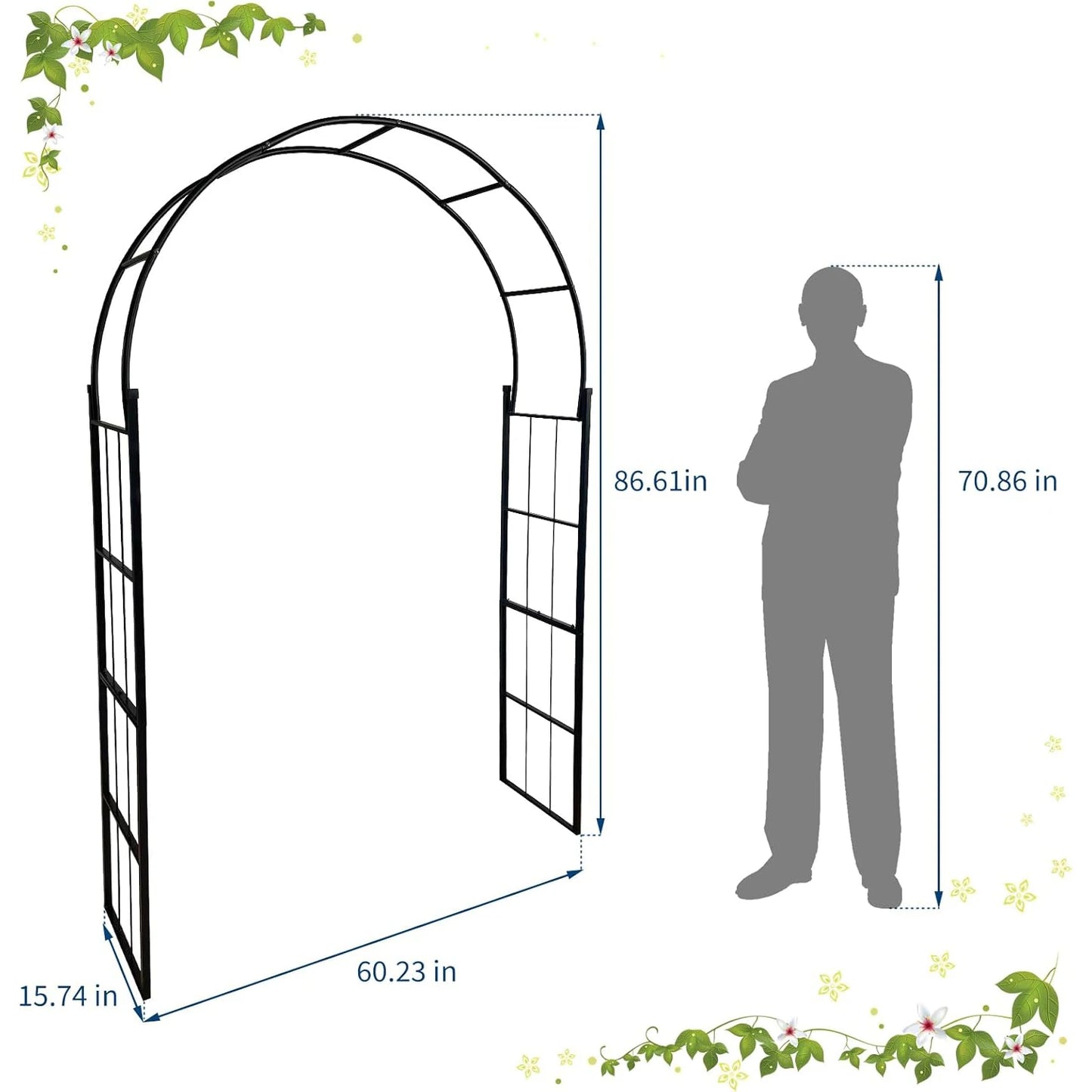 TWISTER.CK Metal Garden Arch For Climbing Plants And Vines