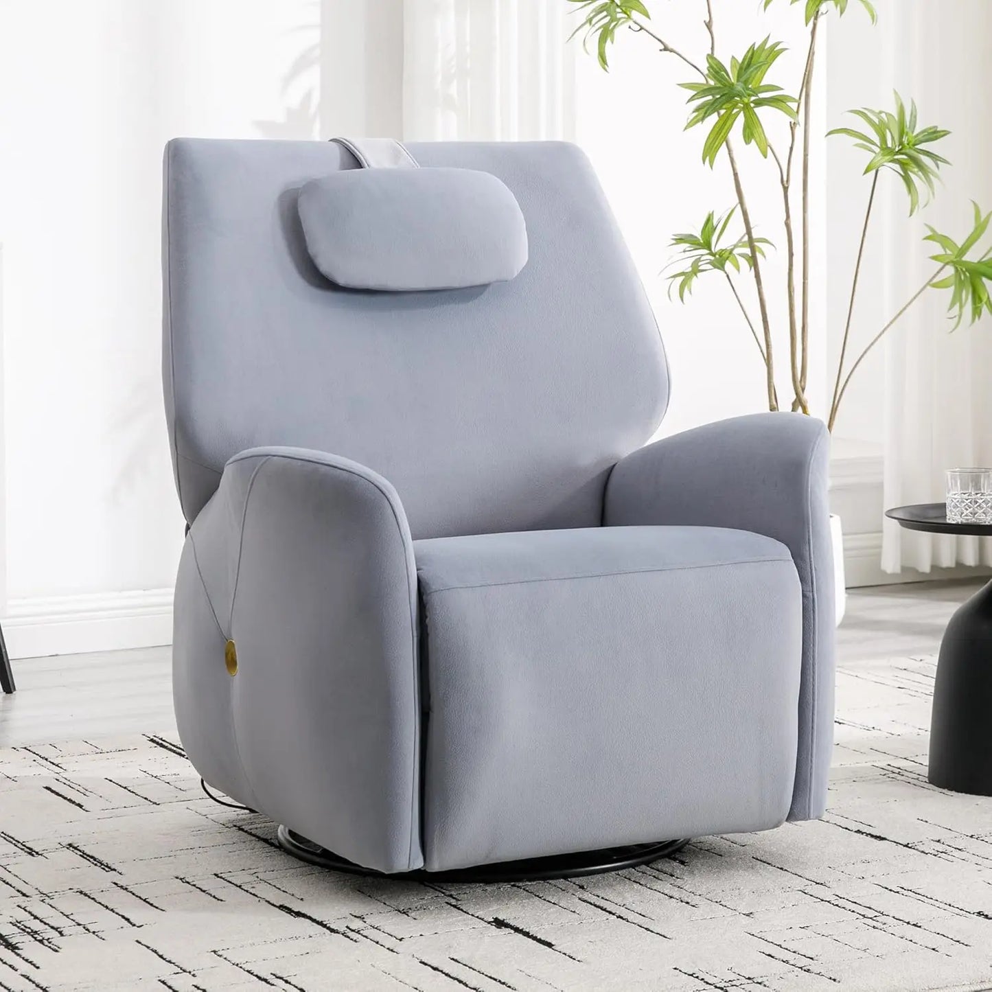Swivel Rocker, Power Recliner Chair, Nursery Glider Recliner with Adjustable Headrest, USB Ports, Living Room Chairs