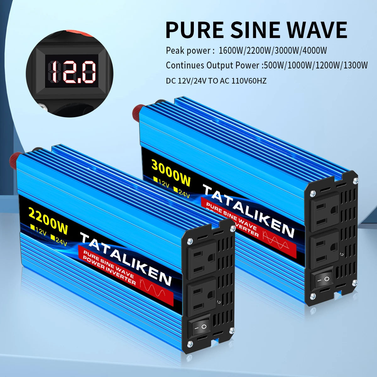 TATALIKEN Pure Sine Wave Inverter 10000W DC To AC Portable