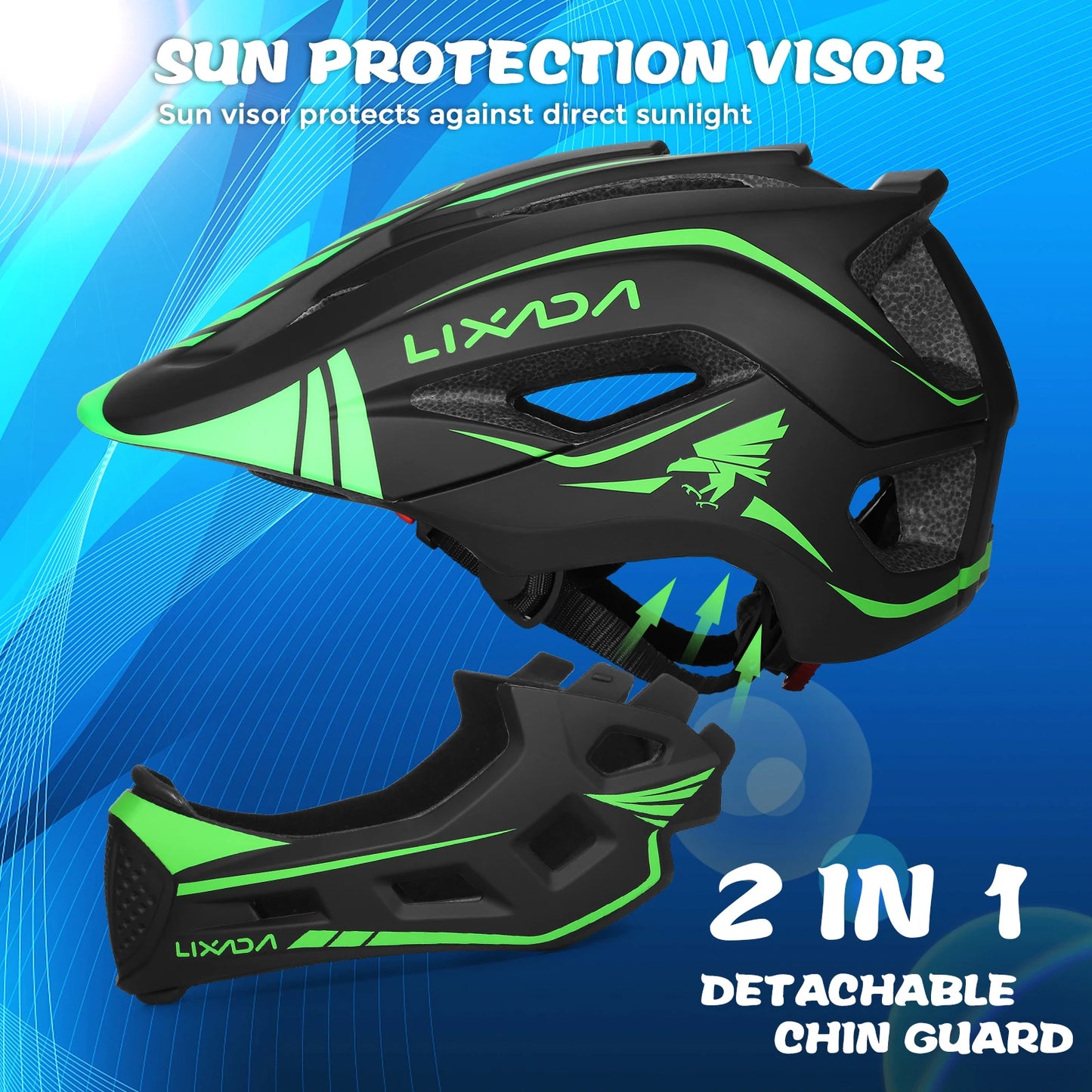 Lixada Kids Detachable Full Face Helmet for Sports Safety