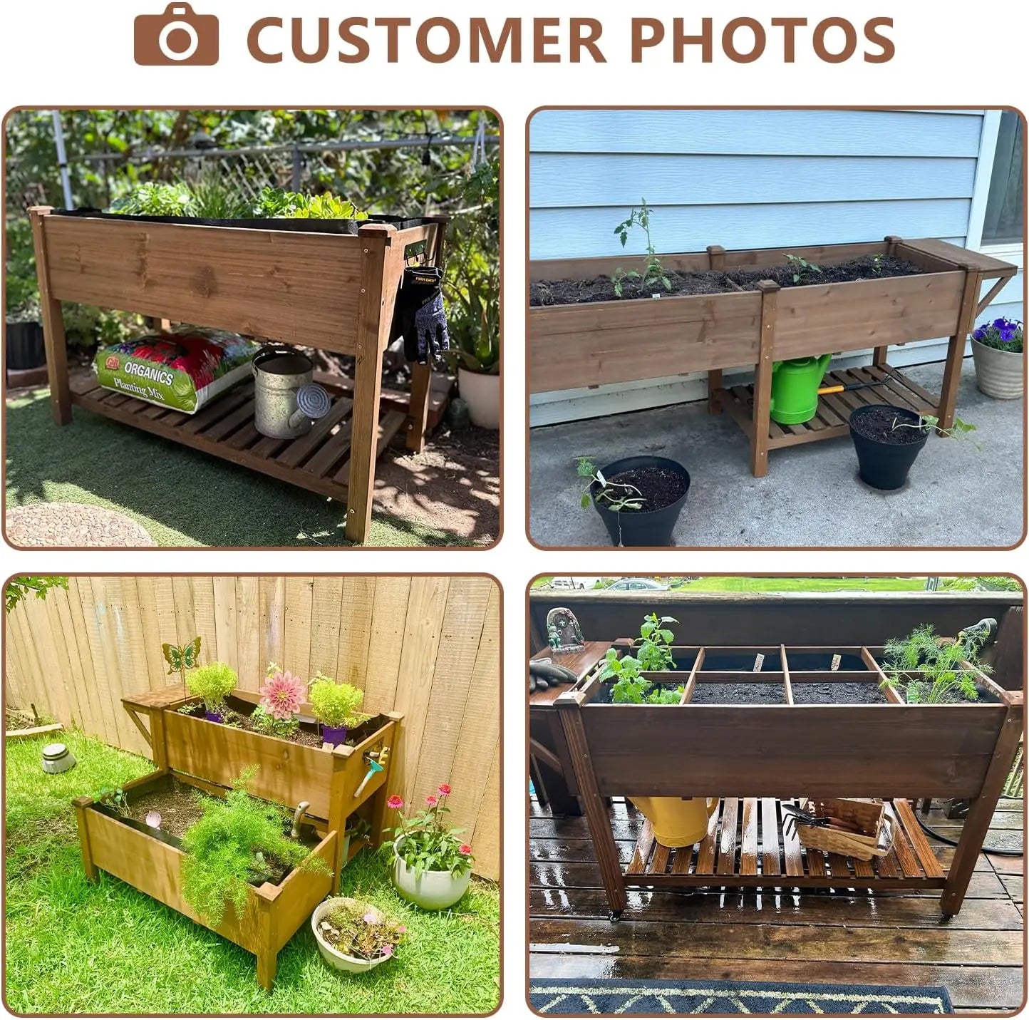 Hign Concerned Raised Garden Bed With Legs Outdoor Shelf