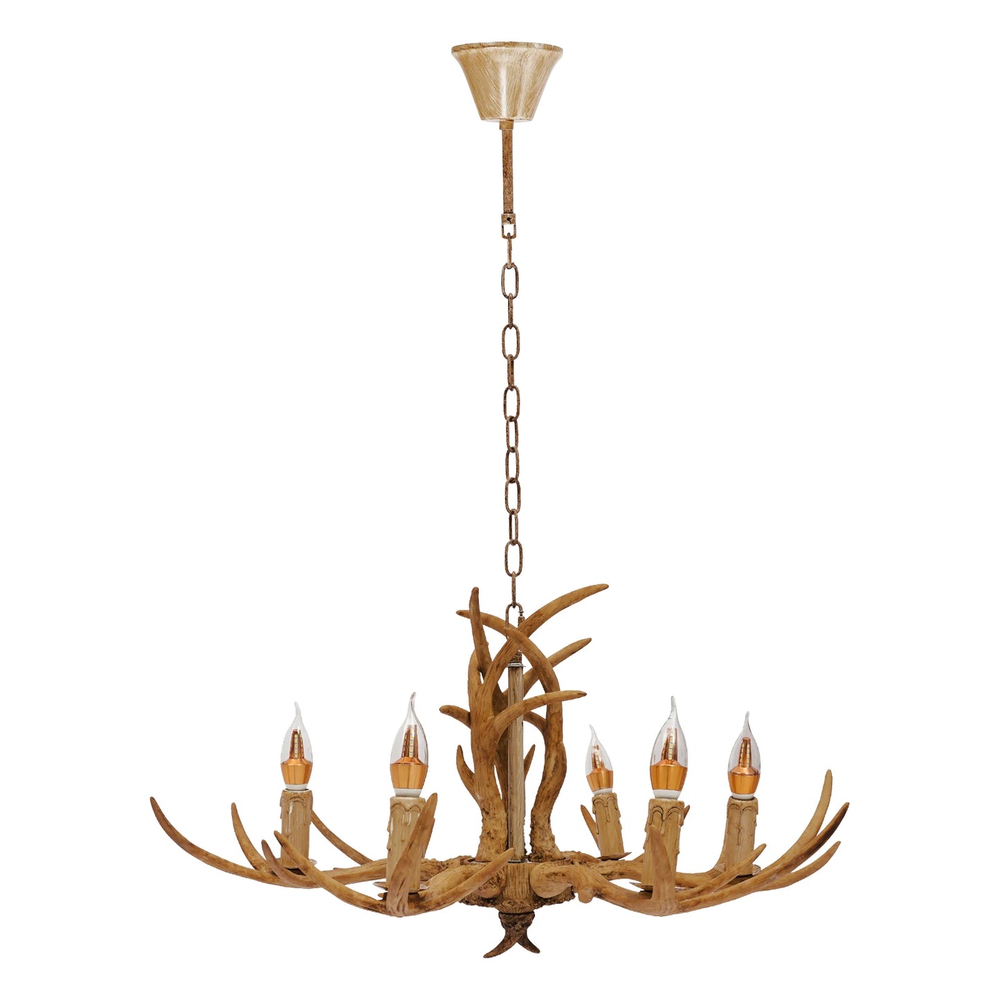 Retro Antler Chandelier Light Deer Horn Pendant Lamp
