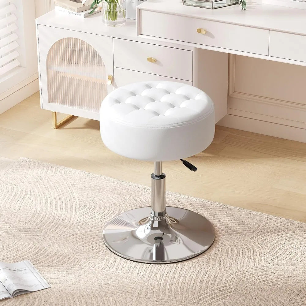 RBXC Mid Century Tufted Swivel Vanity Stool For Bedroom