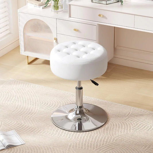 RBXC Mid Century Tufted Swivel Vanity Stool For Bedroom