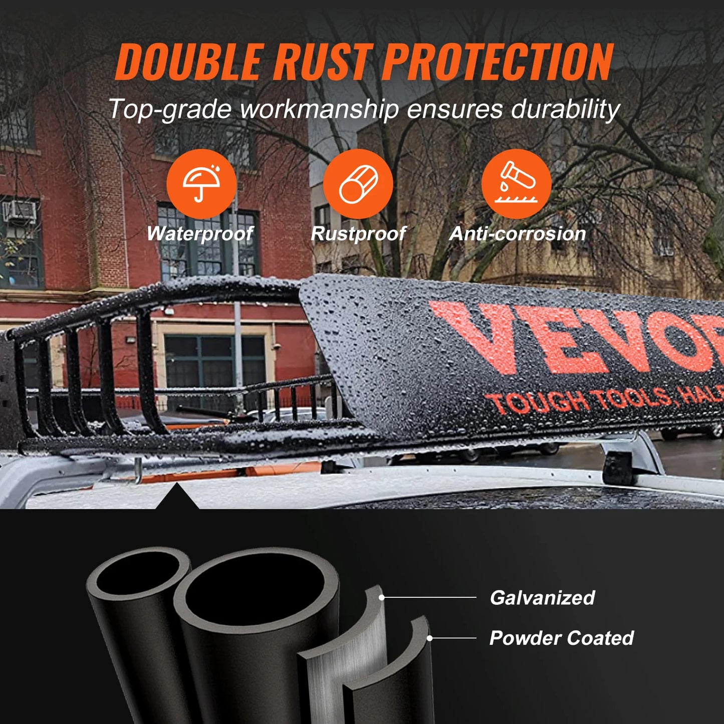 VEVOR Roof Rack Cargo Basket 46"x36"x4.5" / 51"x36"x5" Rooftop Cargo Carrier Heavy-Duty 200 LBS Capacity for SUV Truck Vehicle