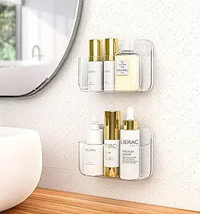 Capacity Adhesive Clear Acrylic Shower Caddy Wall Mount