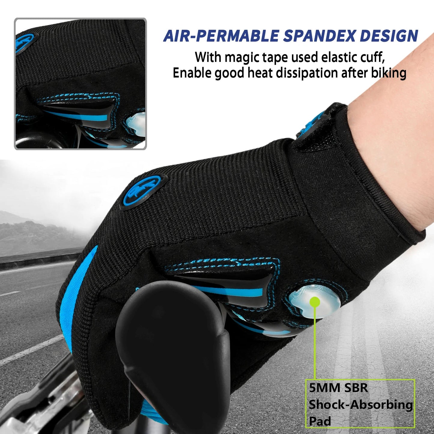 MOREOK Racing MTB Gloves Breathable Non Slip Touchscreen