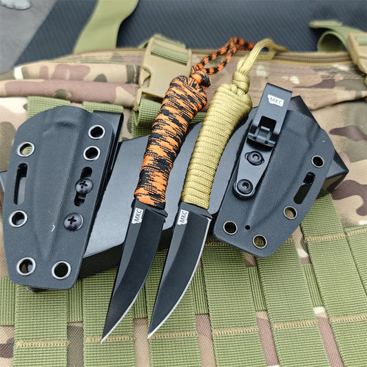 MKC Fixed Blade Outdoor Knife with Nylon Rope Handle