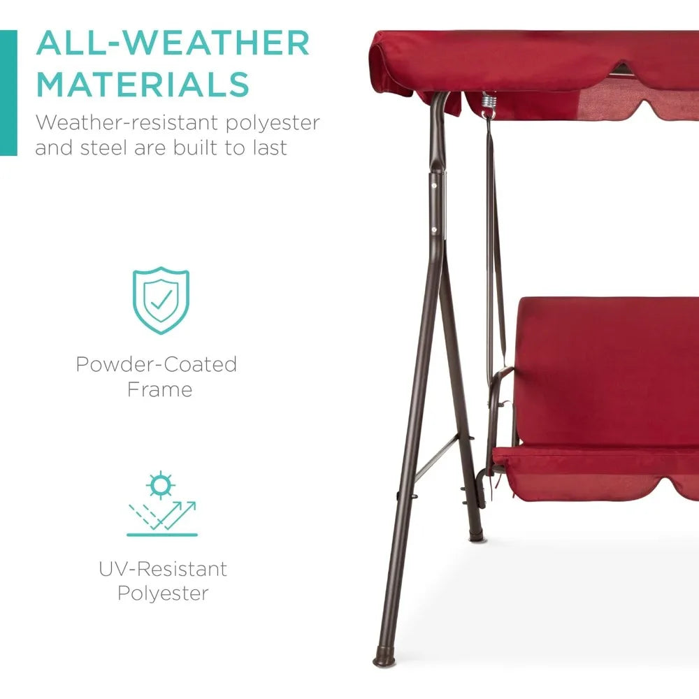 Frame Outdoor Patio Swing Chair Alloy Steel Glider Bench