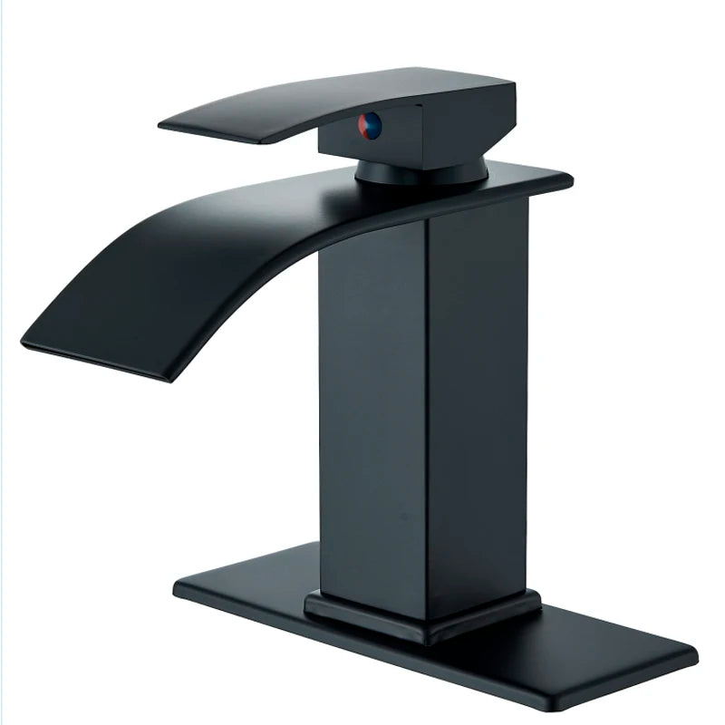 Basin Faucet 5 Colors Deck Mounted Single Handle Bathroom Crane Long Spout Lavatory Sink Hot Cold Mixer Tap