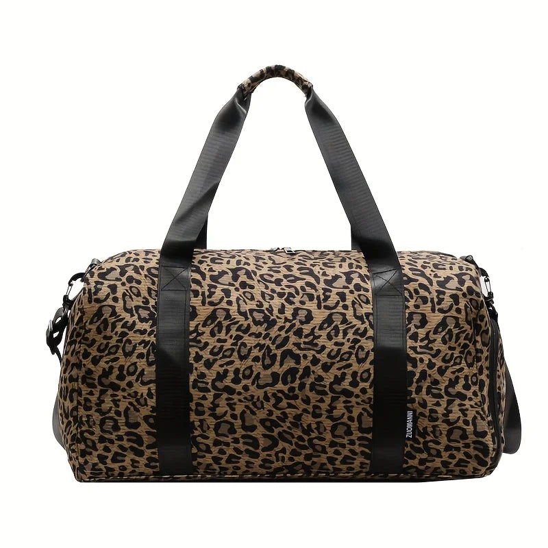 Unixinu Leopard Print Tote Bag Travel Duffle Weekender