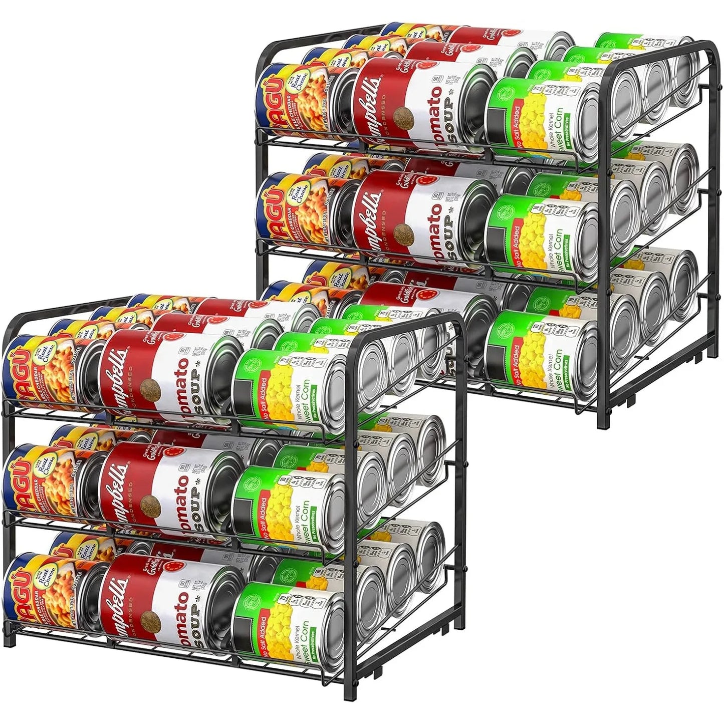 Hign-concerned Stackable Can Organizer 2-Pack Holds 36 Cans