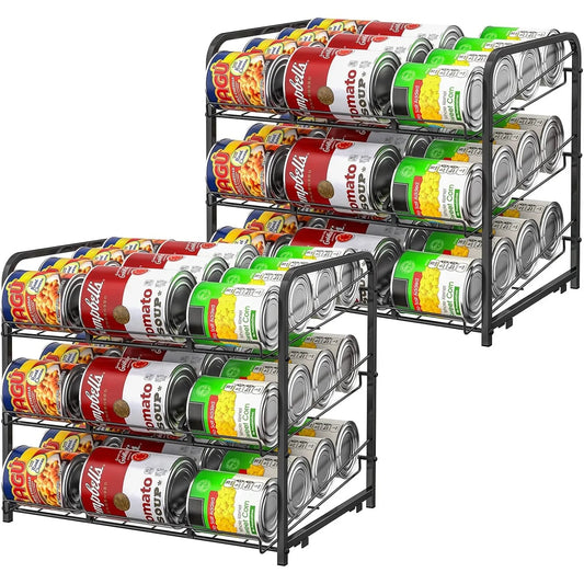 Hign-concerned Stackable Can Organizer 2-Pack Holds 36 Cans