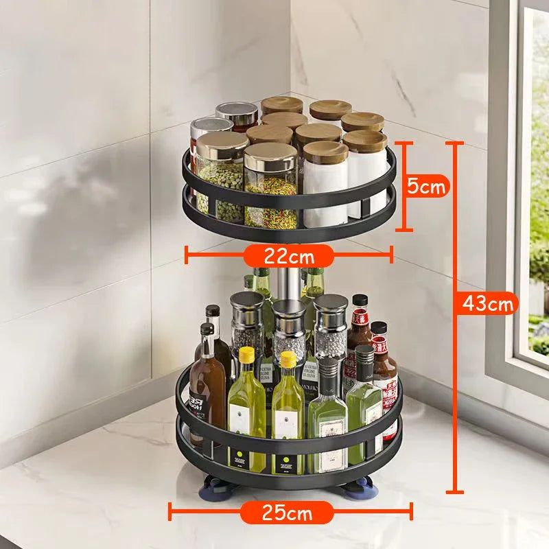 Hign Concerned 360 Rotation Spice Rack Organizer Kitchen